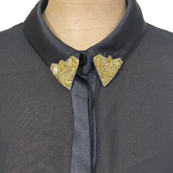 Jason Wu Sheer Silk Blouse size 10 - Picture 4 of 9